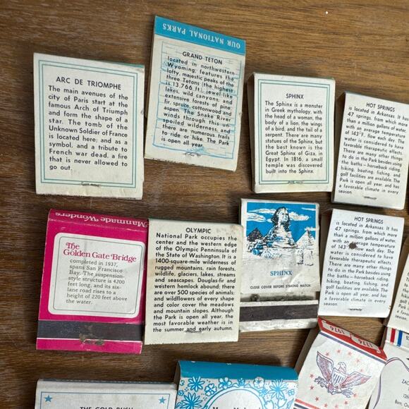 Vintage Matchbook Lot 1970s 1980s National Parks Founding Fathers 1976 Ephemera - Picture 14 of 15